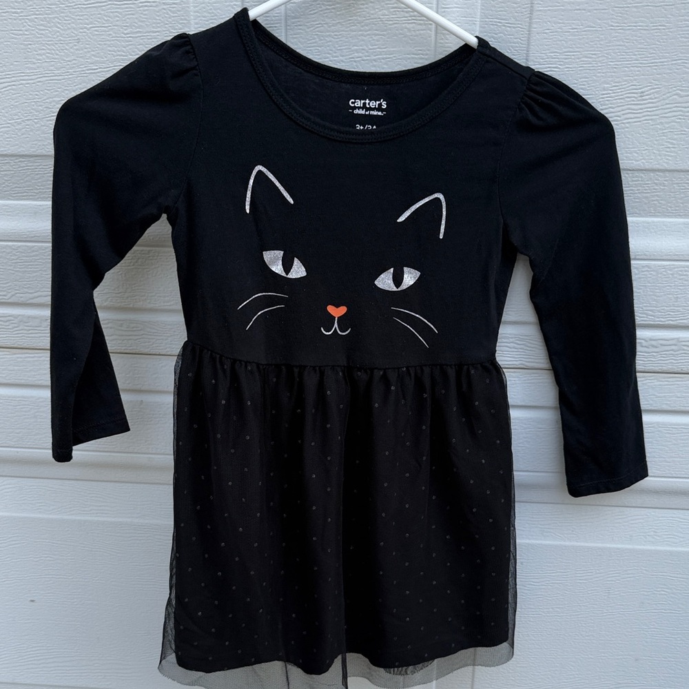 Carter's Black Cat Face Dress